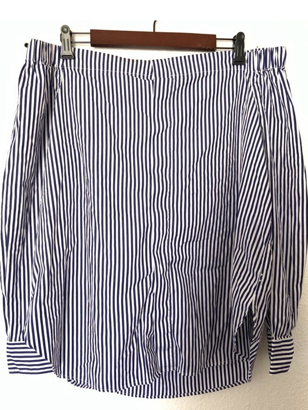 Polo Ralph Lauren Navy and White Striped off the shoulder shirt